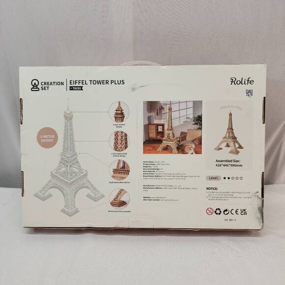 Rolife DIY 3D Wooden Puzzles Large Eiffel Tower Set-Model Building Sets, Paris A - Picture 3 of 10